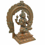 Bronze Maha Lakshmi Idol, Panchadhatu Mahalakshmi Sculpture, Goddess Laxmi Ji Statue For Pooja And Home Decor,Brown, 10 Inch, 1 Piece