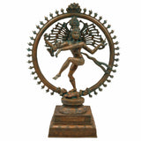 Bronze Nataraja Idol – Panchaloha Chola Art Dancing Shiva Statue, Natesa, Tandaveshwar, Ananda Nataraja for Temple & Home Decor, Brown, 18.5 Inch, 1 Piece