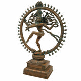 Bronze Nataraja Idol – Panchaloha Chola Art Dancing Shiva Statue, Natesa, Tandaveshwar, Ananda Nataraja for Temple & Home Decor, Brown, 18.5 Inch, 1 Piece