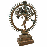 Bronze Nataraja Idol – Panchaloha Chola Art Dancing Shiva Statue, Natesa, Tandaveshwar, Ananda Nataraja for Temple & Home Decor, Brown, 18.5 Inch, 1 Piece