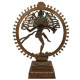 Bronze Nataraja Idol – Panchaloha Chola Art Dancing Shiva Statue, Natesa, Tandaveshwar, Ananda Nataraja for Temple & Home Decor, Brown, 18.5 Inch, 1 Piece