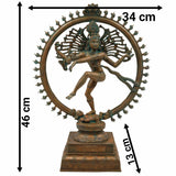 Bronze Nataraja Idol – Panchaloha Chola Art Dancing Shiva Statue, Natesa, Tandaveshwar, Ananda Nataraja for Temple & Home Decor, Brown, 18.5 Inch, 1 Piece