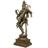 Bhunes Panchadhatu Saraswati Idol – Bronze Vidya Devi Statue, Sarasvati Murti, Saraswathi Sculpture for Home, Temple, Pooja Room Decor, Brown, 33 Inch, 1 Piece