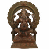 Bhunes Handmade Panchaloha Ganesha Idol, Bronze Ganpati Statue for Pooja, Panchadhatu Ganesh Murti, Spiritual Home Decor, Hindu God Figurine, 9.5 Inch, 1 Piece