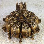 Brass Decorative Boxes, Box, Multipurpose Boxes, Sindoor Boxes, Sindhur Box, Antique, Box With Ganesha Idol On Top