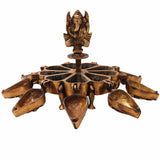 Bhunes Brass Decorative Boxes, Box, Multipurpose Boxes, Sindoor Boxes, Sindhur Box, Antique, Box With Ganesha Idol On Top,Gold, 5 Inch, 1 Piece