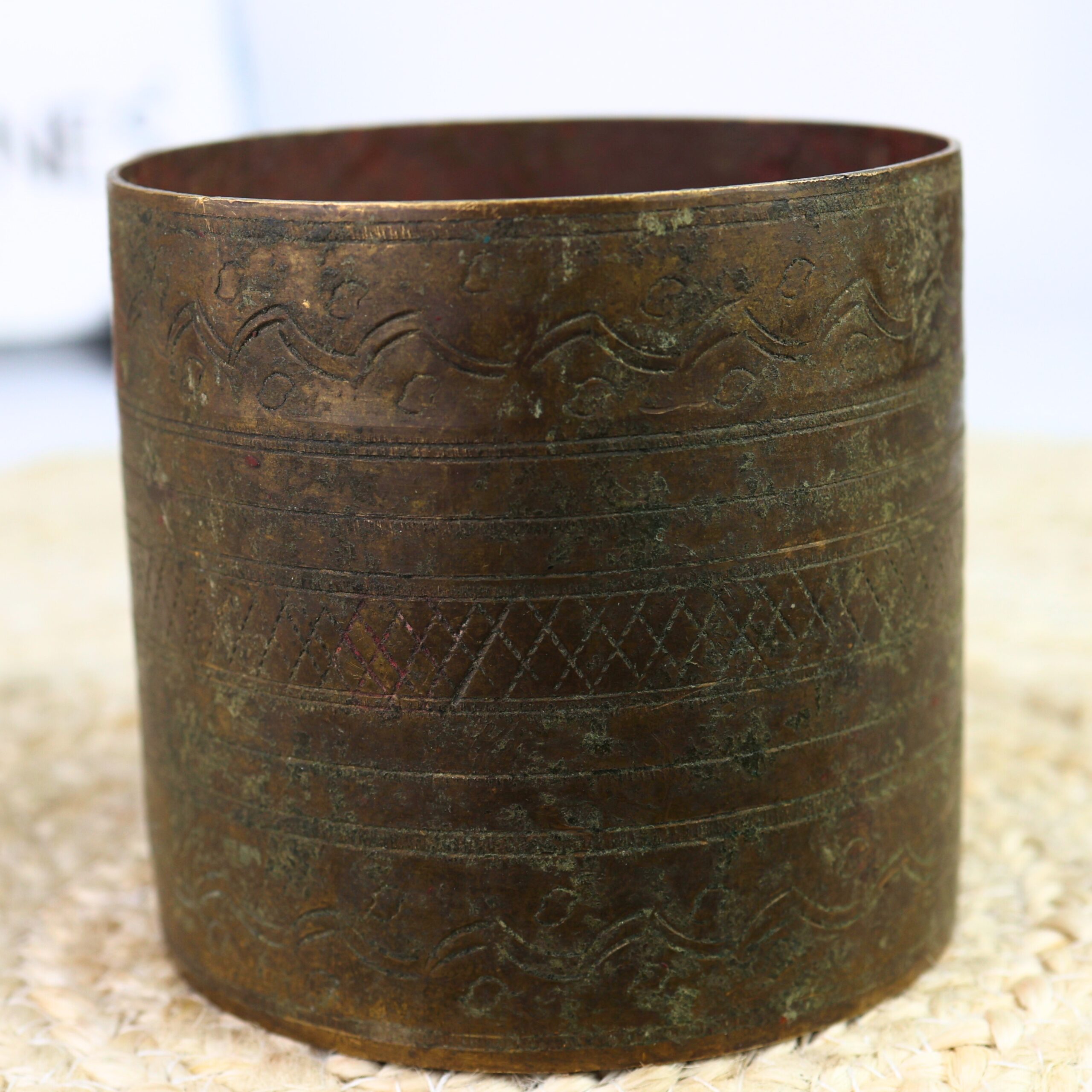 Brass Antique Vintage Measuring Bowl – Traditional Handcrafted Dokra Bastar Bowl For Home & Collectors