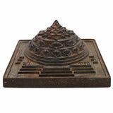 Bronze Shree Yantra, Shri Chakra, Sri Yantra, Maha Meru, Shree Meru Yantra, Sacred Vastu Yantra for Wealth, Prosperity & Spiritual Energy, Brown, 3 Inch, 1 Piece