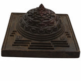 Bronze Shree Yantra, Shri Chakra, Sri Yantra, Maha Meru, Shree Meru Yantra, Sacred Vastu Yantra for Wealth, Prosperity & Spiritual Energy, Brown, 3 Inch, 1 Piece