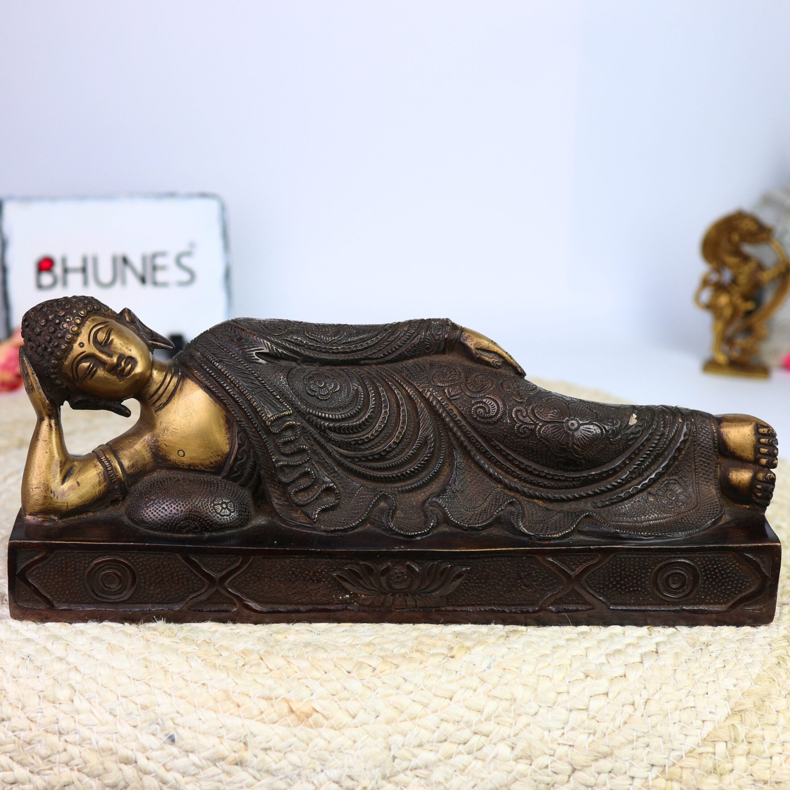 Handcrafted Brass Sleeping Buddha Idol