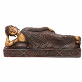 Handcrafted Brass Sleeping Buddha Idol | Reclining Shayan Buddha, Mahaparinirvana Gautam Buddha Statue for Home Decor, Puja & Spiritual Gifts,Gold, 5 Inch, 1 Piece