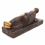 Handcrafted Brass Sleeping Buddha Idol | Reclining Shayan Buddha, Mahaparinirvana Gautam Buddha Statue for Home Decor, Puja & Spiritual Gifts,Gold, 5 Inch, 1 Piece