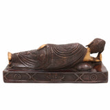 Handcrafted Brass Sleeping Buddha Idol | Reclining Shayan Buddha, Mahaparinirvana Gautam Buddha Statue for Home Decor, Puja & Spiritual Gifts,Gold, 5 Inch, 1 Piece
