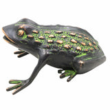 Handcrafted Brass Frog Sculpture for Prosperity, Good Luck & Positive Energy – Feng Shui Vastu Wealth Figurine,Green, 3 Inch, 1 Piece