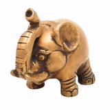 Handcrafted Brass Elephant Idol | Peetal Hathi Murti Gajraj Statue | Pittal Gajendra Figurine for Vastu, Feng Shui, Home & Temple Decor,Gold, 3 Inch, 1 Piece
