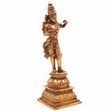 Brass Shree Ram Idol | Lord Rama Ramachandra Murti | Handcrafted Pital Ramji Statue for Home Temple Pooja Decor | Raghunandan Ayodhya Ram Vigraha,Gold, 11 Inch, 1 Piece