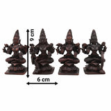 Copper Ashta Lakshmi Idol Set | 8 Lakshmi Murti for Pooja, Home Temple, Office, Vastu | Dhana, Dhanya, Gaja, Santana, Veera, Vijaya, Adi, Aishwarya Lakshmi | Handcrafted Tamra Vigraham, Antique Finish,Brown, 3.5 Inch, 1 Piece