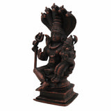 Pure Copper Shiva Parvati Idol | Uma Maheshwara Murti | Gauri Shankar | Ardhanarishwar | Shiv Shakti Statue for Pooja, Temple & Home Decor,Brown, 5.5 Inch, 1 Piece