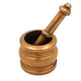 Brass Mortar & Pestle, Sil-batta, Peetal Okhal Aur Moosal, Ayurvedic Spice Grinder, Brass Herbal Grinder, Traditional Indian Kitchen Tool, Vintage Okhalee, 700g,Gold, 2 Inch, 1 Piece