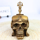 Gothic Skeleton Head Pittal Pen Stand for Desk