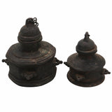 Bhunes Brass Antique Ink Pot – Vintage Handcrafted Inkpot | Traditional Syaahee Ka Bartan For Collectors & Home Décor,Black, 3.5 Inch, 1 Piece