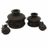 Bhunes Brass Antique Ink Pot – Vintage Handcrafted Inkpot | Traditional Syaahee Ka Bartan For Collectors & Home Décor,Black, 3.5 Inch, 1 Piece
