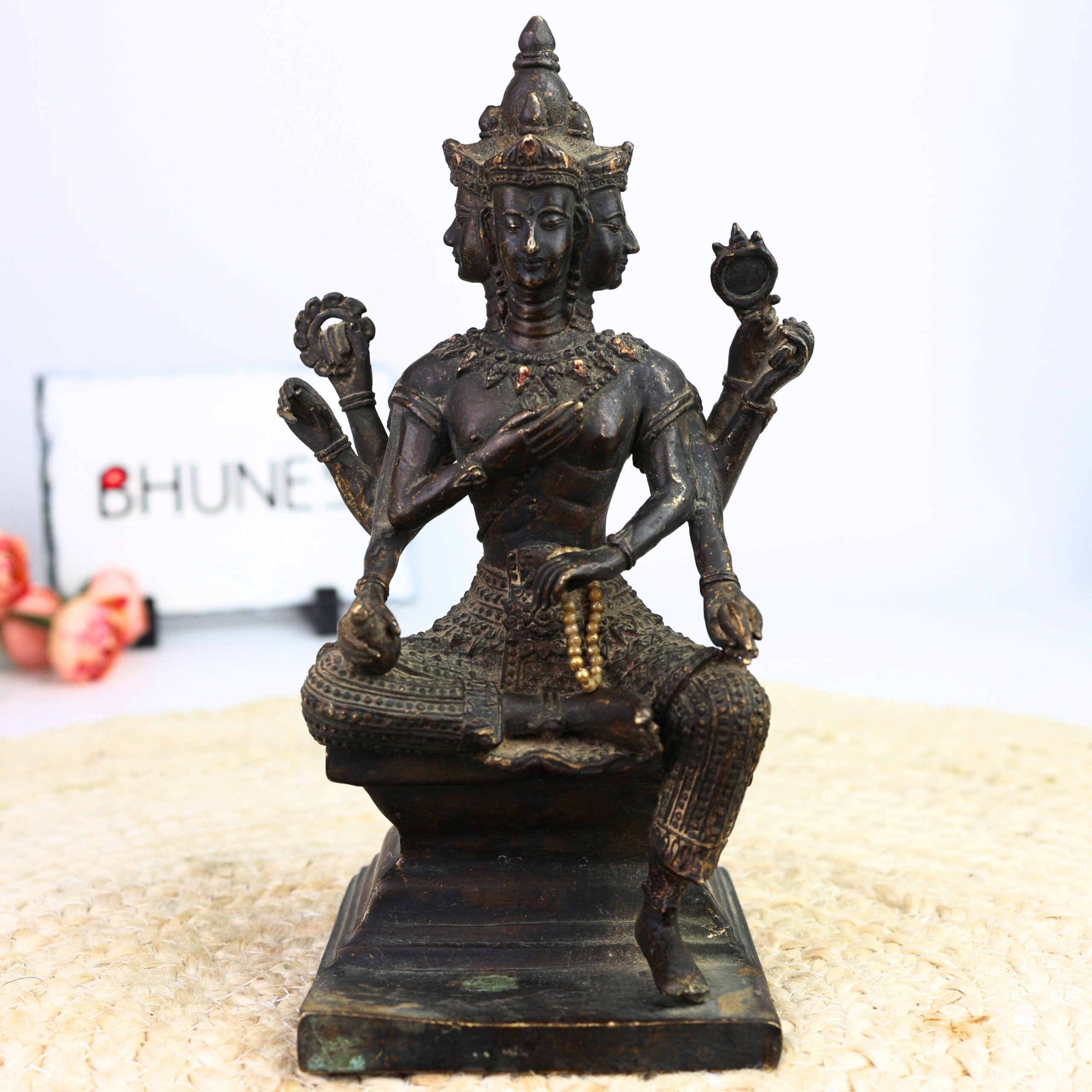 Brass Chaturmukha Brahma Idol