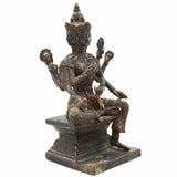 Brass Chaturmukha Brahma Idol – Handcrafted Peetal Murti of Vedanatha Prajapati for Puja, Home Temple & Vastu Decor,Black, 8.5 Inch, 1 Piece