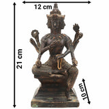 Brass Chaturmukha Brahma Idol – Handcrafted Peetal Murti of Vedanatha Prajapati for Puja, Home Temple & Vastu Decor,Black, 8.5 Inch, 1 Piece