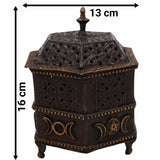 Bhunes Brass Incense Burner, Traditional Dhoop Burner & Dhup Dhani For Home, Islamic Incense Offering,Brown, 6.5 Inch, 1 Piece