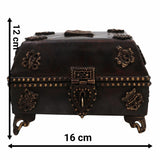 Bhunes Brass Multipurpose Vintage Box – Handcrafted Antique Storage Container For Jewelry, Sindoor, Spices & Collectibles,Brown, 4.5 Inch, 1 Piece