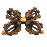 Handcrafted Brass Phurba Idol | Tibetan Vajrakila Dorje Kila Statue | Buddhist Ritual Dagger Murti for Puja, Meditation & Feng Shui,Brown, 2 Inch, 1 Piece