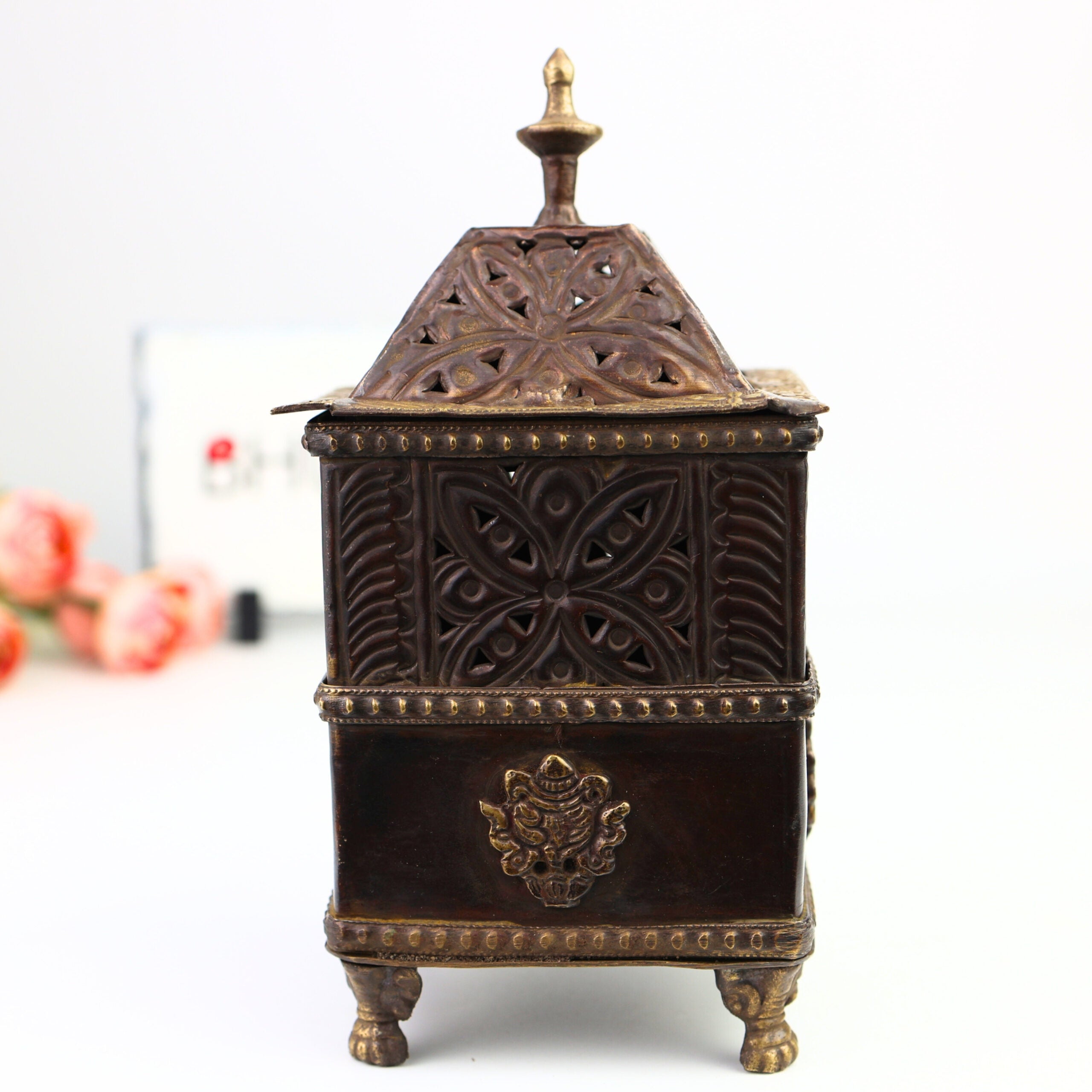 Handcrafted Pittal Vintage Multipurpose Brass Box