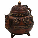 Brass Kettle Surahi, Peetal Water Pot, Pittal Teapot, Hittale Jug, Traditional Indian Brass Ewer, Vintage Brass Decorative Pot for Pooja & Home Décor,Brown, 5.5 Inch, 1 Piece