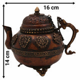 Brass Kettle Surahi, Peetal Water Pot, Pittal Teapot, Hittale Jug, Traditional Indian Brass Ewer, Vintage Brass Decorative Pot for Pooja & Home Décor,Brown, 5.5 Inch, 1 Piece