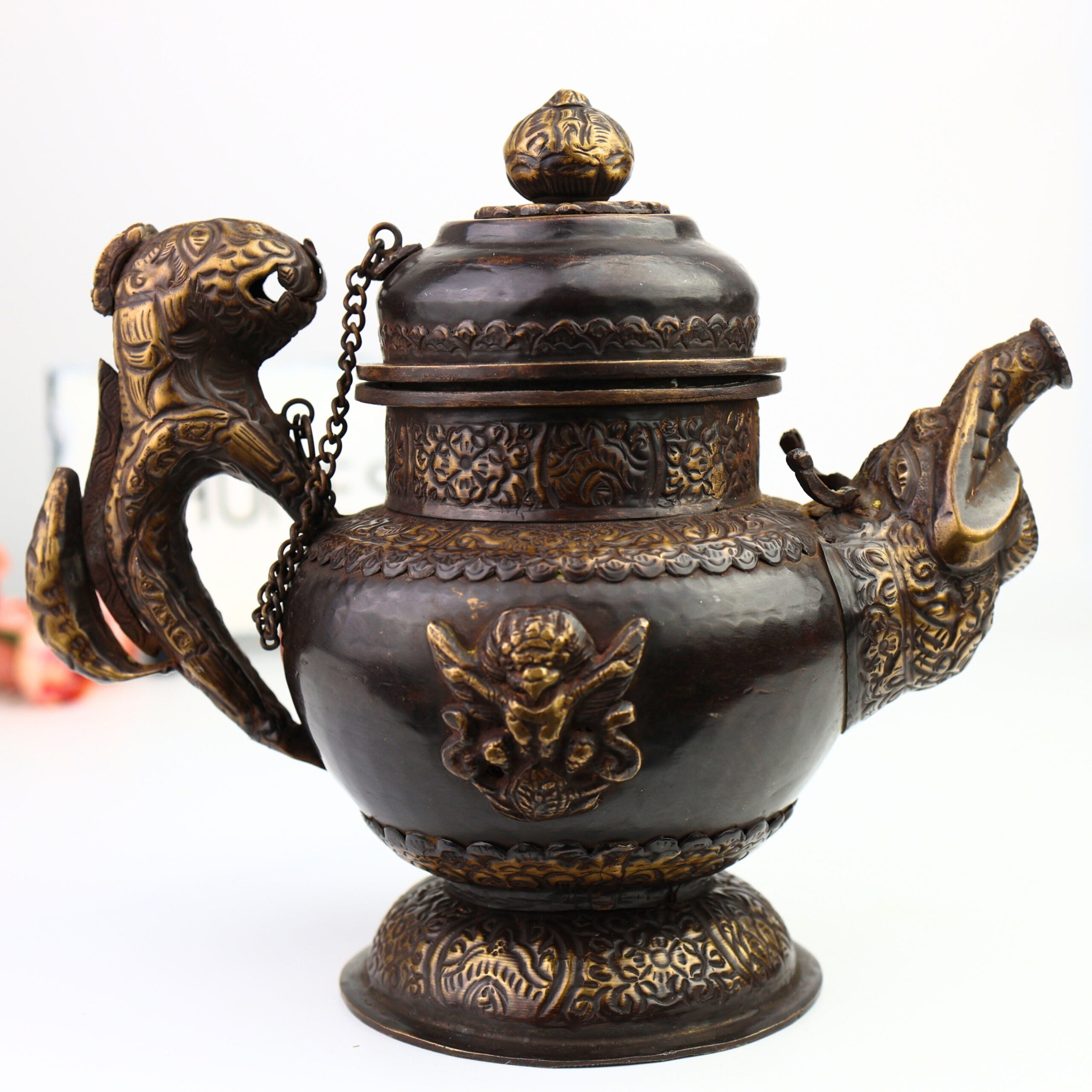 Handcrafted Brass Kettle Idol