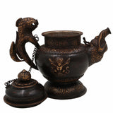 Handcrafted Brass Kettle Idol – Vintage Peetal Chai Ketli | Traditional Indian Tea Pot Pital Surahi for Home Temple & Ethnic Decor,Brown, 7 Inch, 1 Piece