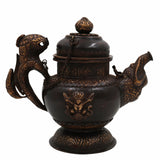 Handcrafted Brass Kettle Idol – Vintage Peetal Chai Ketli | Traditional Indian Tea Pot Pital Surahi for Home Temple & Ethnic Decor,Brown, 7 Inch, 1 Piece
