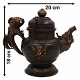 Handcrafted Brass Kettle Idol – Vintage Peetal Chai Ketli | Traditional Indian Tea Pot Pital Surahi for Home Temple & Ethnic Decor,Brown, 7 Inch, 1 Piece