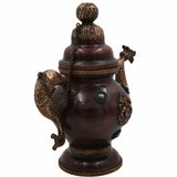 Handcrafted Peetal Brass Kettle Surahi | Vintage Indian Tea Pot, Pital Chai Jug, Traditional Pittal Water Pitcher for Pooja, Decor & Gifting,Brown, 10 Inch, 1 Piece