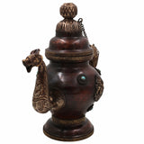 Handcrafted Peetal Brass Kettle Surahi | Vintage Indian Tea Pot, Pital Chai Jug, Traditional Pittal Water Pitcher for Pooja, Decor & Gifting,Brown, 10 Inch, 1 Piece