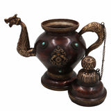 Handcrafted Peetal Brass Kettle Surahi | Vintage Indian Tea Pot, Pital Chai Jug, Traditional Pittal Water Pitcher for Pooja, Decor & Gifting,Brown, 10 Inch, 1 Piece