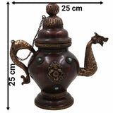 Handcrafted Peetal Brass Kettle Surahi | Vintage Indian Tea Pot, Pital Chai Jug, Traditional Pittal Water Pitcher for Pooja, Decor & Gifting,Brown, 10 Inch, 1 Piece