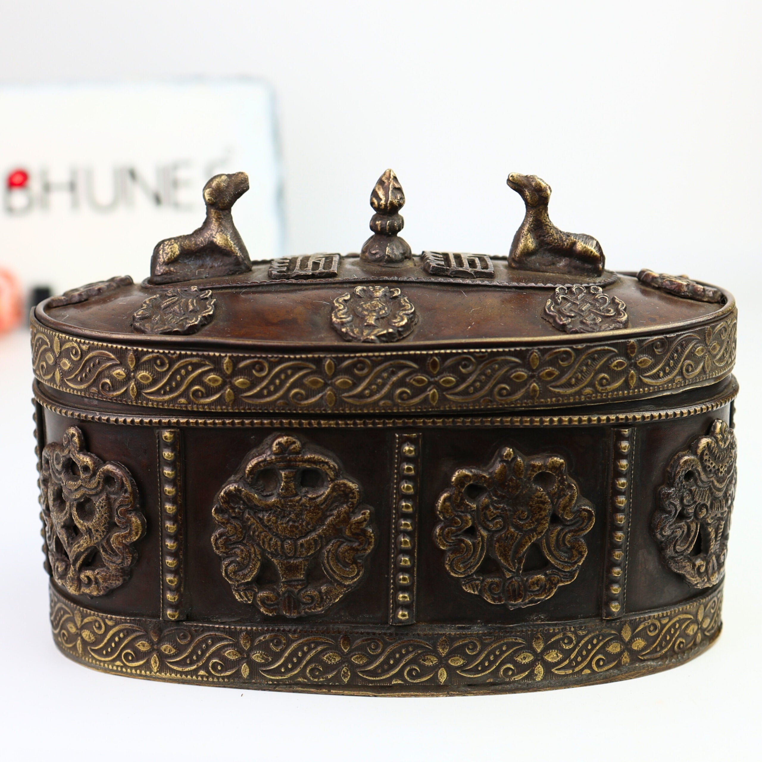 Brass Multipurpose Vintage Box – Handcrafted Antique Storage Container For Jewelry, Sindoor, Spices & Collectibles