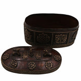 Bhunes Brass Multipurpose Vintage Box – Handcrafted Antique Storage Container For Jewelry, Sindoor, Spices & Collectibles,Brown, 4.5 Inch, 1 Piece
