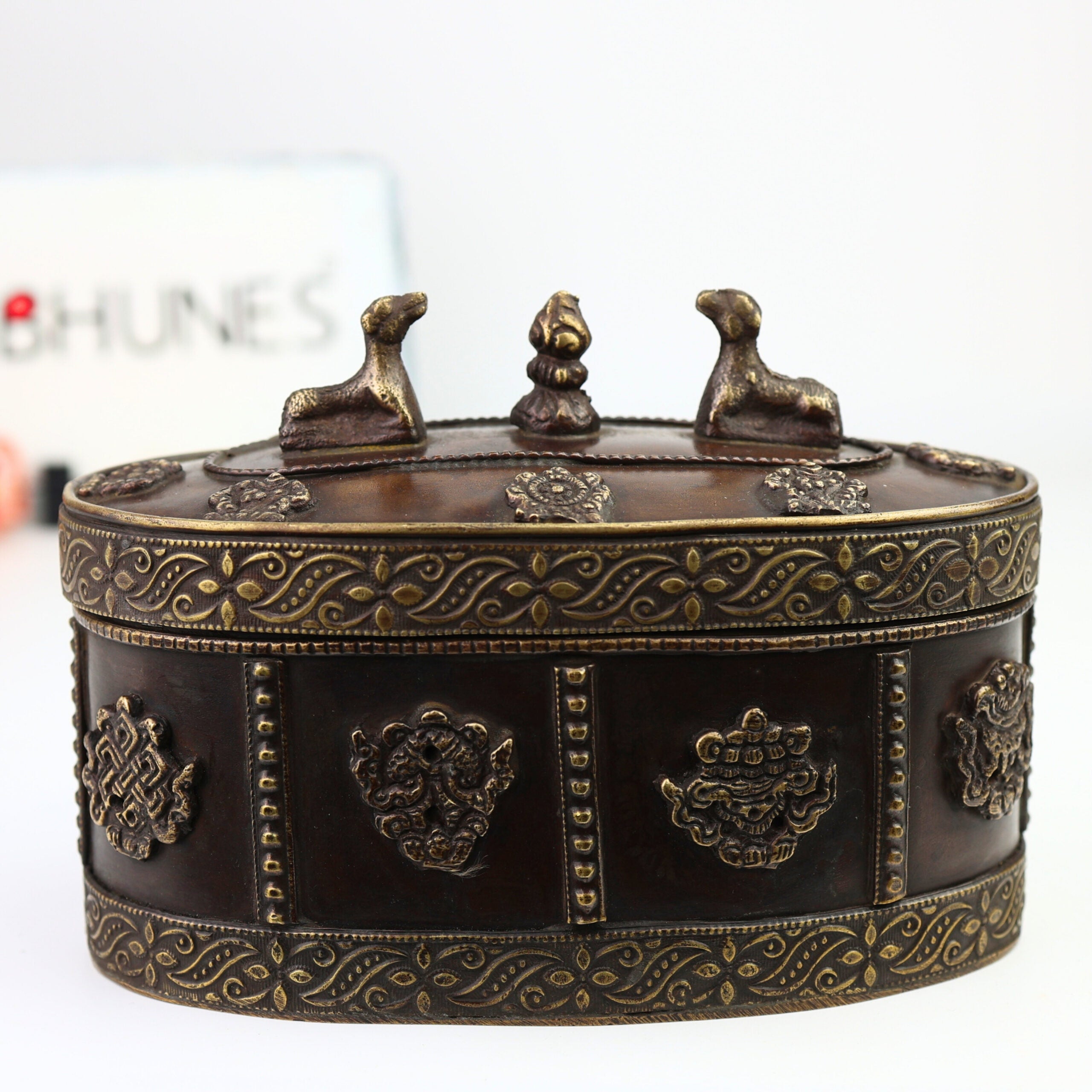 Brass Multipurpose Vintage Box – Handcrafted Antique Storage Container For Jewelry, Sindoor, Spices & Collectibles