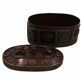 Bhunes Brass Multipurpose Vintage Box – Handcrafted Antique Storage Container For Jewelry, Sindoor, Spices & Collectibles,Brown, 4.5 Inch, 1 Piece