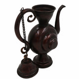 Handcrafted Peetal Brass Kettle | Vintage Indian Chai Pot, Pital Surahi, Pittal Samovar for Pooja, Decor & Gifting,Brown, 9 Inch, 1 Piece