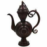 Handcrafted Peetal Brass Kettle | Vintage Indian Chai Pot, Pital Surahi, Pittal Samovar for Pooja, Decor & Gifting,Brown, 9 Inch, 1 Piece