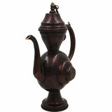 Handcrafted Peetal Brass Kettle | Vintage Indian Chai Pot, Pital Surahi, Pittal Samovar for Pooja, Decor & Gifting,Brown, 9 Inch, 1 Piece